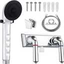 RV Shower Faucet with Handheld Showerhead & Hose, 4" ABS Shower Set, Leak & Rust Resistant for RV Camper Motorhome Travel Trailer (Chrome, Indoor/Outdoor Use)