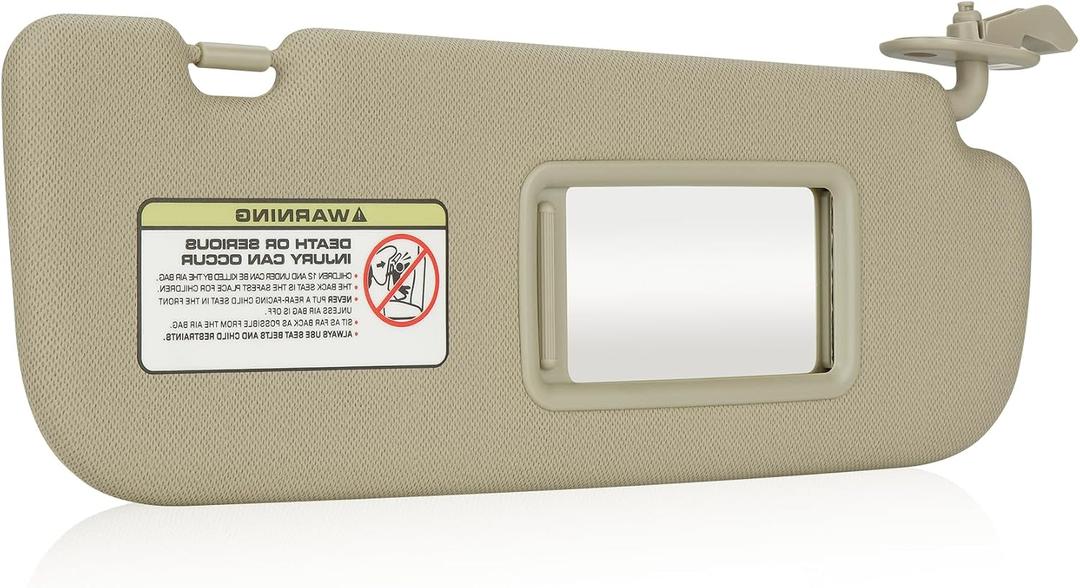 Beige Passenger Right Side Sun Visor Replacement Compatible with Hyundai Elantra 2011 2012 2013 2014 2015 (Not Fit for GT) Replace 852203X000TX