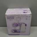 Flying Banana Mini Sewing Machine for Beginners Kids, Portable Electric Dual Speed Repairing Mending Tool with Light Foot Pedal, Household Travel DIY Kit, Transparent Purple