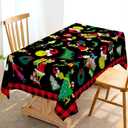Hafangry Green Christmas Tablecloth Buffalo Plaid Check Xmas Winter Holiday Birthday Party Decoration Rectangular Kitchen Dining Room Home Decor 60×84 inch