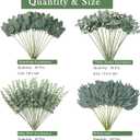 120 Pcs 4 Kinds Mixed Artificial Eucalyptus Leaves Stems Bulk Fake Silver Dollar Eucalyptus Bundle Faux Plants Greenery for DIY Bouquets Floral Arrangement Wedding Engagement Party Decor (Green)