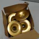 Gold Taper Candle Holder Set of 6, Hewory Short Skinny Brass Candlestick Holders, Vintage Small Low Metal Candles Sticks for Wedding Centerpieces Christmas Birthday Party Holiday Dinning Table Decor