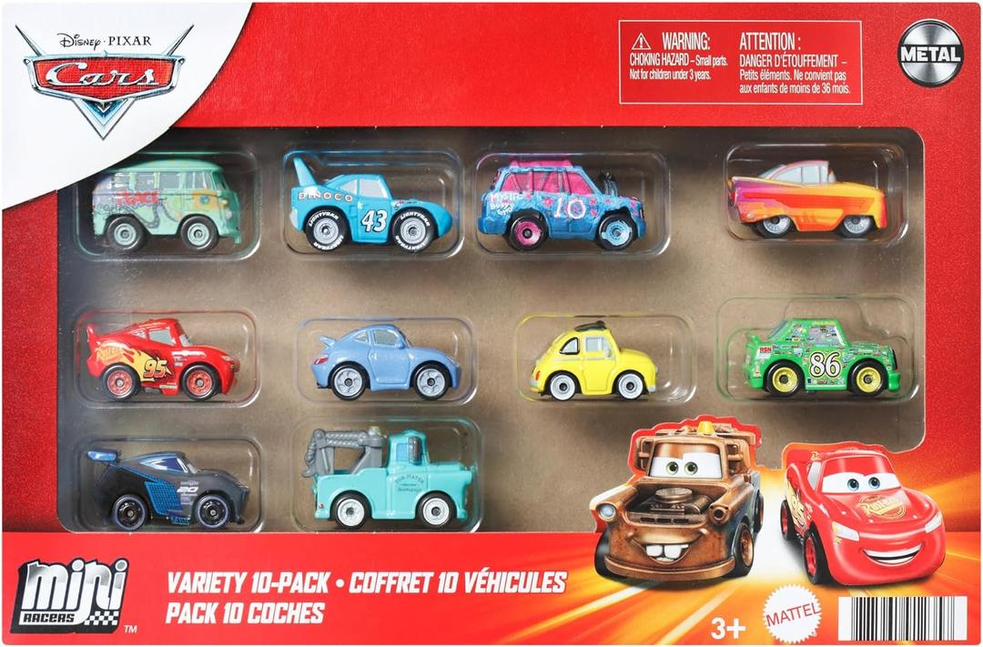 Mattel Disney Pixar Cars Mini Racers 10 Pack of Collectible Toy Vehicles for Kids & Collectors Ages 3 Years Old & Up 