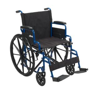 Drive Medical Blue Streak Lightweight Wheelchair, Footrests, 16" Seat