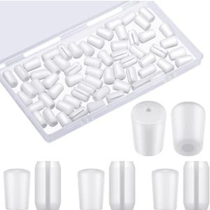 60 Pieces Rubber Feet for Grid Sink Protector Rubber Grid Kitchen Sink Wire Protective Rack Feet Grate Wire Bumper Replacement Protector Parts for Kitchen Rack(White)