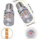 S25 P21W BA15S 1156 LED Bulbs Amber Built in Resistor Anti Hyper Flashing Turn Signal Light Extremely Bright Blinker, 2 Pack