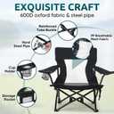 HaSteeL Folding Beach Chair Set of 2, Foldable Black Camping Chairs for Outside, Low Beach Chair Portable for Adults Fishing, Picnic, Outdoor BBQ, Travel, Sports, Cup Holder & Storage Bag, 28 X 6 Inches , Oversized
