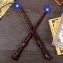 Light Up Wizard Magic Wands with Sound Illuminating Witch Wand Set for Kids Cosplay Birthday Party Favors, Root 2PCS
