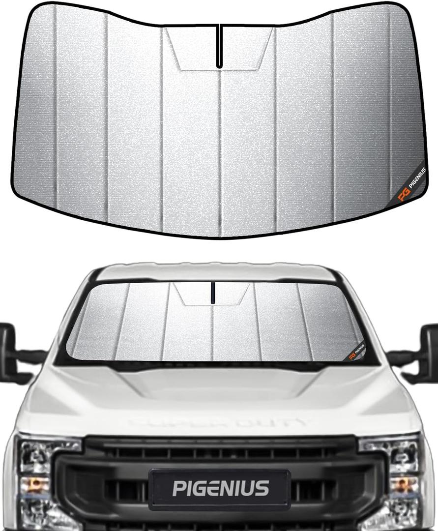 Pigenius Windshield Sun Shade for Ford F-250/F-350/F-450/F-550/F-600 2017-2022 - HyperShield