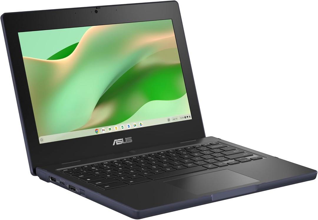 ASUS Chromebook CR11 Ruggedized Laptop, 11.6 Display, Intel Processor N100 Processor, 4GB RAM, 64GB eMMC Storage, Antimicrobial Guard, Spill-Resistant Keyboard, Mineral Grey, CR1104CGA-AS44
