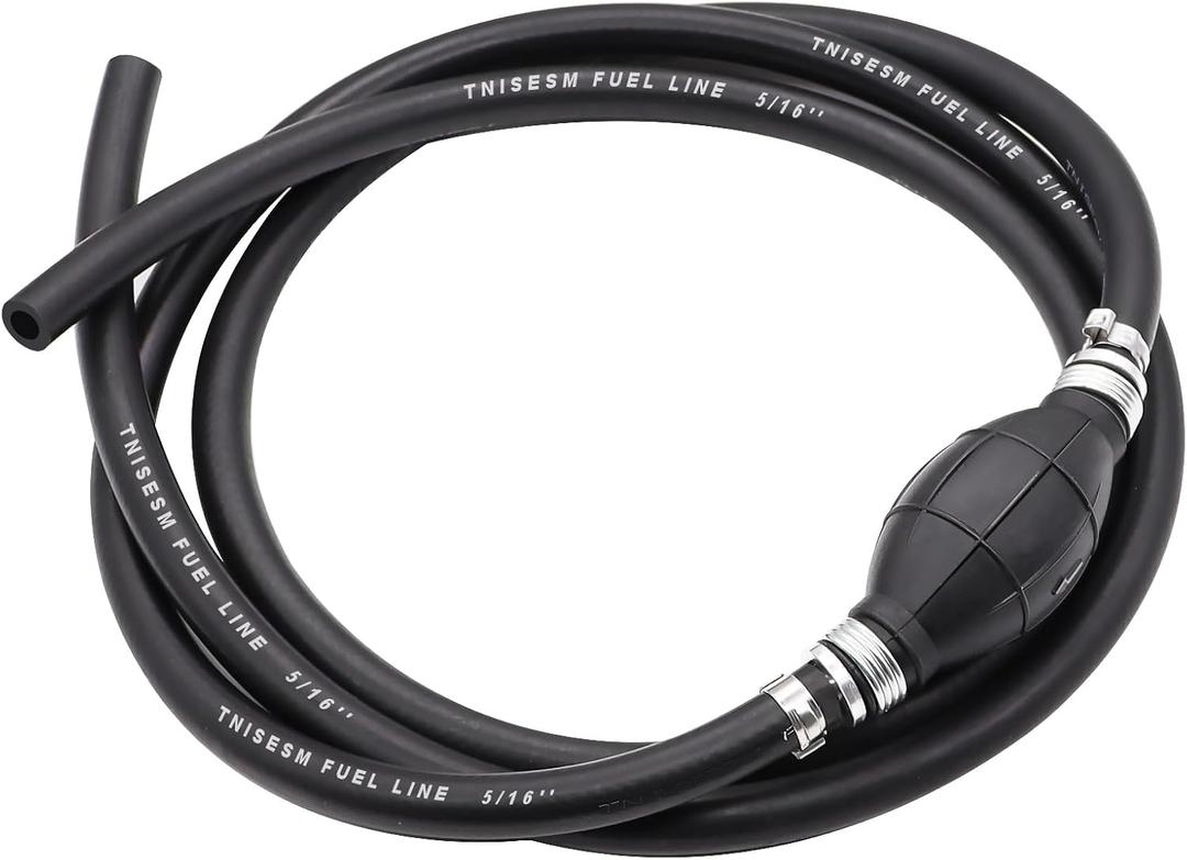 Tnisesm 5/16" Fuel Line Assembly, Nylon Braided Fuel Line Hose Rubber Marine Outboard Boat Motor RVs Fuel Assembly with Primer Bulb 304 Steel Hose Clamps 6.5FT Tnisesm 5/16" Fuel Line Assembly, Nylon Braided Fuel Line Hose Rubber Marine Outboard Boat Motor RVs Fuel Assembly with Primer Bulb 304 Steel Hose Clamps 6.5FT