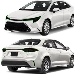 Precut Headlight Tail Light Tint Kit Film Fit for Toyota Corolla Sedan 2020 2021 2022 2023 Light Overlay Complete with Gloss Dark Smoke Wrap Cover Vinyl Decals