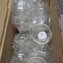 3.15'' Hanging Glass Tealight Holder Globe and Clear K9 Crystal Garland Strands, Hanging Glass Terrarium Containers for Wedding Party Tree Decoration(17 Pcs)
