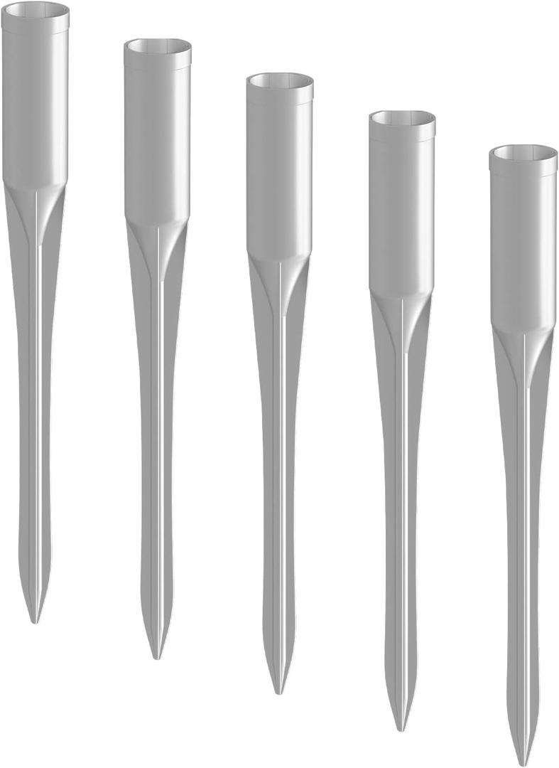 E&K Fence Post Anchor Spikes Ground Pole Sleeves Metal Pack of 5 1-5/16 Inches Inner Diameter for Garden Backyard Grass Clay Dirt Surface