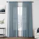 Nanspring Light Blue Linen Curtains 84 Inch Length 2 Panels Set for Living Room Rod Pocket Back Tab Light Filtering Window Drapes for Bedroom Dining Room Protect Privacy Modern Farmhouse Decor 52x84