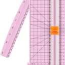 Firbon Pink A5 Paper Cutter, Straight Small Paper Trimmer with Side Ruler for Scrapbooking Craft, Paper, Coupon, Label, Cardstock