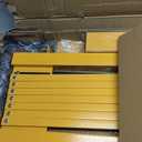 16.5FT Expandable Barricade Gate, Expandable Metal Barricade Gate Alloy Fence and 270 Degrees Direction Adjustment with Wheels, for Industrial or Residential Use (Yellow)