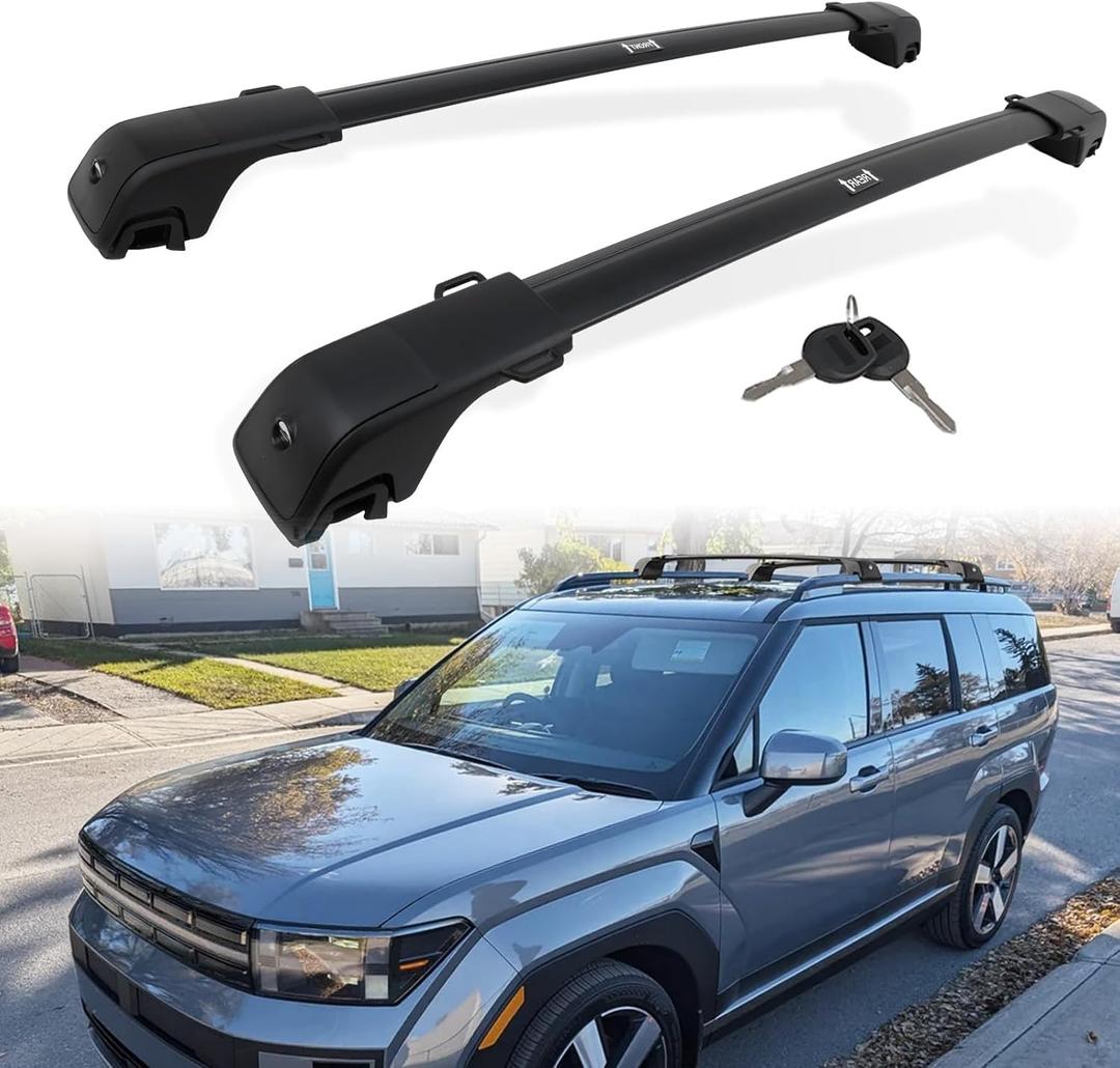 265LBS Lockable Cross Bars Roof Rack Fit for Hyundai Santa Fe 2024-2026 Aluminum Crossbars Cargo Bar Luggage Baggage Carrier Rooftop Accessories, for Storage Bag Kayak Snowboard Canoe Bike
