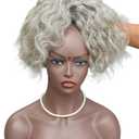 Salt & Pepper Wavy Natural Gray Indian Raw Hair Bundles (12" Wavy One Bundle)