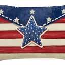4th of July Patriotic Pillow Covers 12x20 Inch, Stars and Stripes American Flag Cushion Case, Memorial Day Independence Day Outdoor Decoration for Sofa Couch Home (Red and Blue)