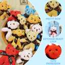 24 Packs Mini Teddy Bear Toy Plush Stuffed Bear Keychains for Kids Girls Boys, Small Stuffed Animal Bulk for Kids, Easter Basket Stuffers Carnival Prizes, School Gifts, Party Favor Goodie Bag