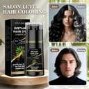 2 x Black Hair Dye Shampoo 3 in 1, Instant Natural Hair Color Shampoo for Women Men 100% Gray Hair Coverage Champu Para Canas Mujer, Lasting 3-4 Weeks & Easy to Use & All Hair Types, 500ml