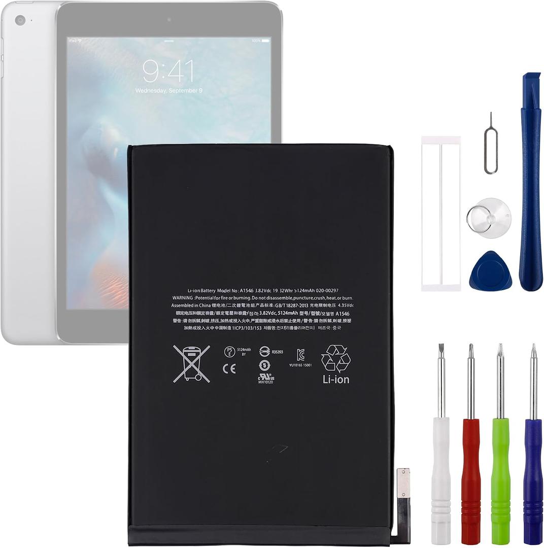 A1546 4.2V 5124mAh Battery, Compatible with iPad mini 4 A1546 A1550 iPad mini 5 A2133 A2124,Comes with a Battery Installation Tool