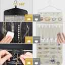 CHICECO Travel Jewelry Holder Organizer,Hanging Jewelry Organizer Storage with Zippered Pockets for Cloest,Jewelry Holder for Earrings, Necklaces (Grey Black)