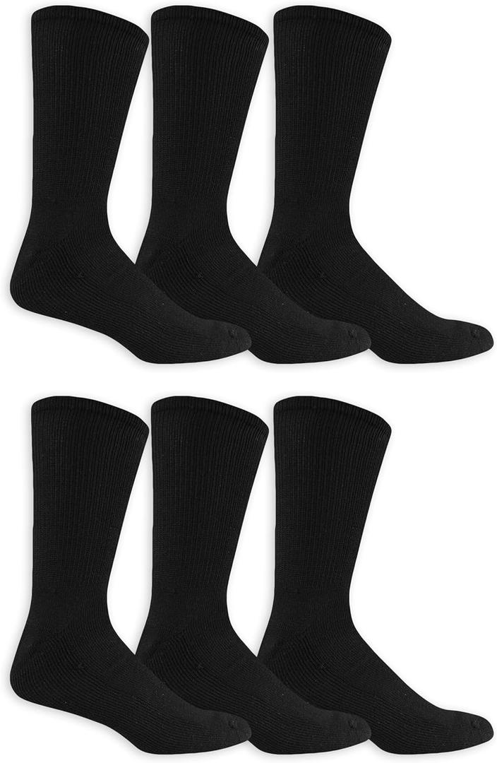 Dr. Scholl's Men's Diabetes & Circulator Socks-4 & 6 Pair Packs-Non-Binding Moisture Management (7-12, Black - Crew (6 Pairs))
