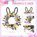 Suncalla Easter Bunny Wreaths for Front Door Artificial Spring Floral Wreath with Pastel Eggs Easter Rabbit Wreath Decoration for Home Indoor Outdoor Window Wall Holiday Party Decor