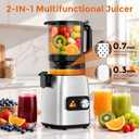 Cold Press Juicer Machines Slow Masticating, Single Auger Juicer for Vegetables & Fruits, Rotary Knob Control, Anti-Clog Reverse Function, Easy Clean Home Juicer