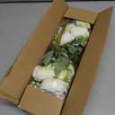 4 Bundles Artificial Peonies Silk Flowers, White Faux Peony Bouquet Florals Arrangements Decor for Farmhouse Home Boho Wedding Table Centerpiece, Fake Plastic Flowers Bulk Vase Decoration (White)