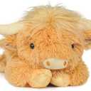 WDXDSOB Weighted Highland Cow Stuffed Animals, 4.2 Lbs Weighted Highland Cow Plush for Kids & Adults, 21.6 Inch Large Cattle Pillow Toy Gift for Christmas Birthday Gift (Yellow)