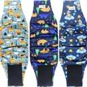 Grecle Reusable Dog Diapers Male 3Pcs, Premium Washable Belly Bands for Male Dogs Large, High Absorbing Male Dog Wraps for Doggie & Puppy in Incontinence, Excitable Urination and Training (Bear, L)