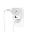 USB C Charger Block 20W PD, TESSAN 4 USB Wall Charger Fast Charging with 3 Outlet Extender Surge Protector, 3 Side Multi Port Adapter, Electric Multiple Outlet Plug for Home Office Dorm Room (Grey)
