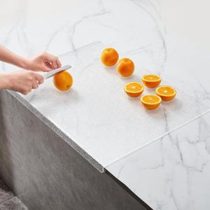Acrylic Cutting Board with Counter Lip, Large Textured Clear Non Slip Cutting Board for Kitchen Countertop Protection(17.7"X23.6")