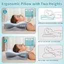 Besyodo Cervical Neck Pillow for Pain Relief - Ergonomic Side Sleeper Pillow for Neck Support, Cooling Memory Foam Pillows for Sleeping, Contour Pillow Orthopedic Bed Pillow for Back Stomach Sleepers