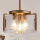 Gold Chandeliers for Dining Room Light Fixture, 4Light Foyer Lighting Fixtures Pendant Lights Kitchen Island, Adjustable Modern Farmhouse Chandelier for Entryway Bedroom Bathroom Foyer Living Room