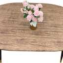 LIBERECOO Oval Tablecloth Vinyl Fitted Elastic Edge with Flannel Backing - Fits 48 x 68 Inch Oval Table - Walnut Wood Pattern - Waterproof Wipeable Table Cover