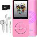 MP3 Player, Music Player with 16GB Micro SD Card, Build-in Speaker/Photo/Video Play/FM Radio/Voice Recorder/E-Book Reader, Supports up to 128GB