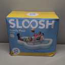SLOOSH Inflatable Pool for Family with Seats, 120" x 101" x 26" Full-Sized Blow Up Durable Thickened Above Ground Pool with Backrest Cup Holders,Swimming Pools for Backyard Summer Water Lawn, Cyan