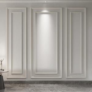 Art3d Premade Bilinear Frame Accent Molding Set, Pre-Cut Decorative Wainscoting Panel for Home Décor, Ready-to-Assemble Glue-On Wall Trim for Living Room Bedroom Corridor, 3 Whole Bilinear Frame