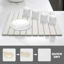 Stone Drying Mat for Kitchen Counter, Quick Dry Absorbent Collapsible Dish Drying Mat, Eco-Friendly Absorbent Diatomaceous Earth Mats for Dishes Bottles Cups Bathroom Any Counterop 24" x 15"