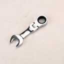 FLZOSPER 11mm Metric Flex-Head Stubby Box End Head Geared Wrench, 72-Tooth Ratcheting Combination Wrench Spanner