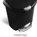 simplehuman 50 Liter / 13 Gallon Semi-Round Kitchen Step Trash Can with Secure Slide Lock, Black Plastic