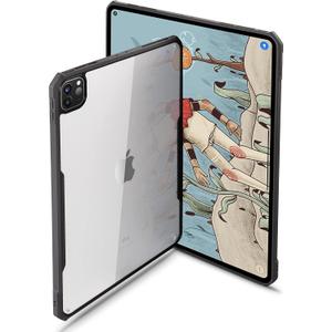 TineeOwl iPad Pro 11 inch Case 2022, 2021, 2020, 2018 (4th, 3rd, 2nd, 1st Generation) Ultra Thin, Clear Back, Flexible TPU Absorbs Shock, Supports Apple Pencil Wireless Charging (Black/Clear Back)