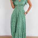 Casual Summer Maxi Dresses for Women (Green, XL)