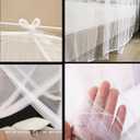 Canopy Bed Curtains One Side Opening Mosquito Net Canopy Netting Bed Drapes for Camping Home Outdoor Travel Dormitory(White,Twin)