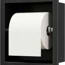 Neodrain Recessed Toilet Paper Holder - 304 Stainless Steel Built-in Wall Mount Bathroom Tissue Dispenser for Mega Rolls (Matte Black)