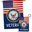 US Navy Veteran Garden House Flag - Set Armed Forces USN Seabee United State American Military Retire Official - Decoration Banner Small Yard Gift Double-Sided Made in USA 28 X 40